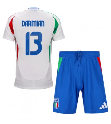 Italien Matteo Darmian #13 Borta Kläder Barn EM 2024 Kortärmad (+ Korta byxor)